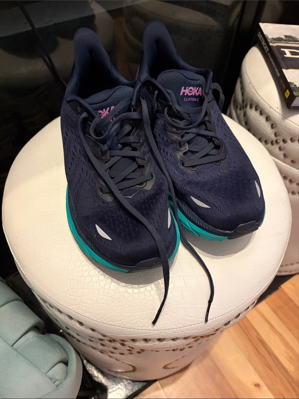Hoka Navy and Teal Women's Athletic Running Shoes